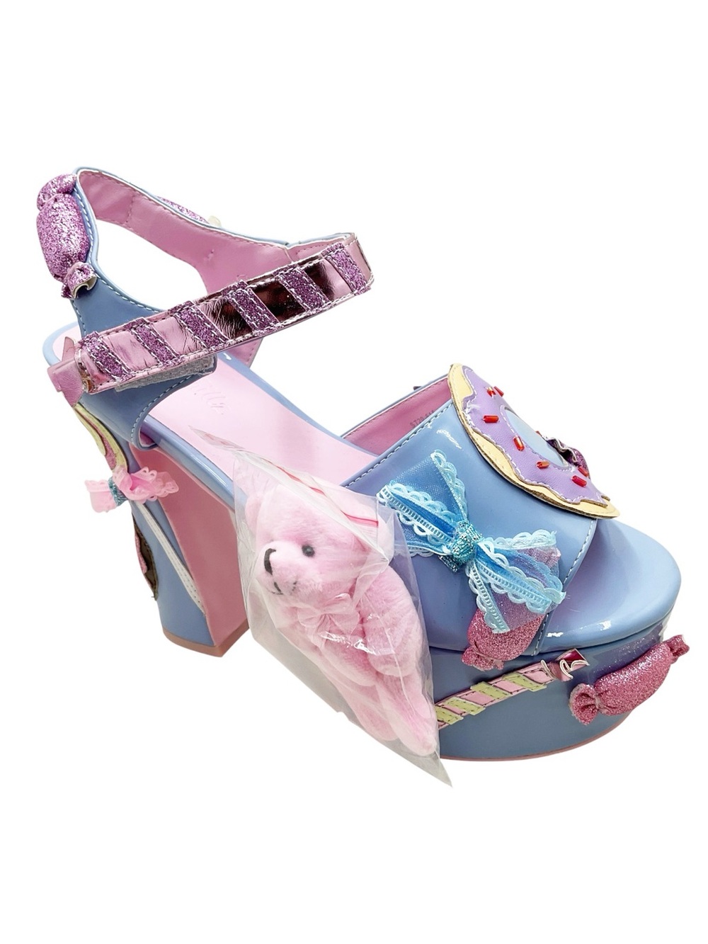 🆕{Sugar Thrillz} Teddy Bear Glitter Candy Platform Heels